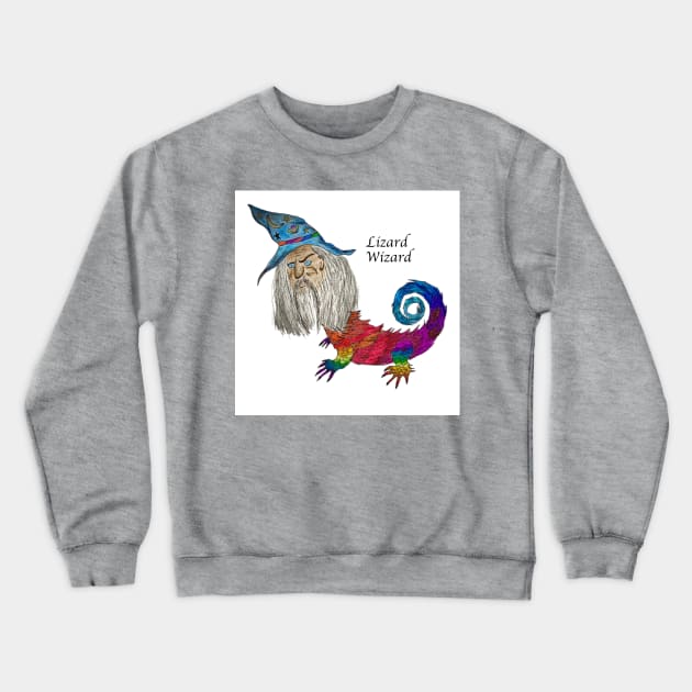 Lizard Wizard Crewneck Sweatshirt by JimLorman